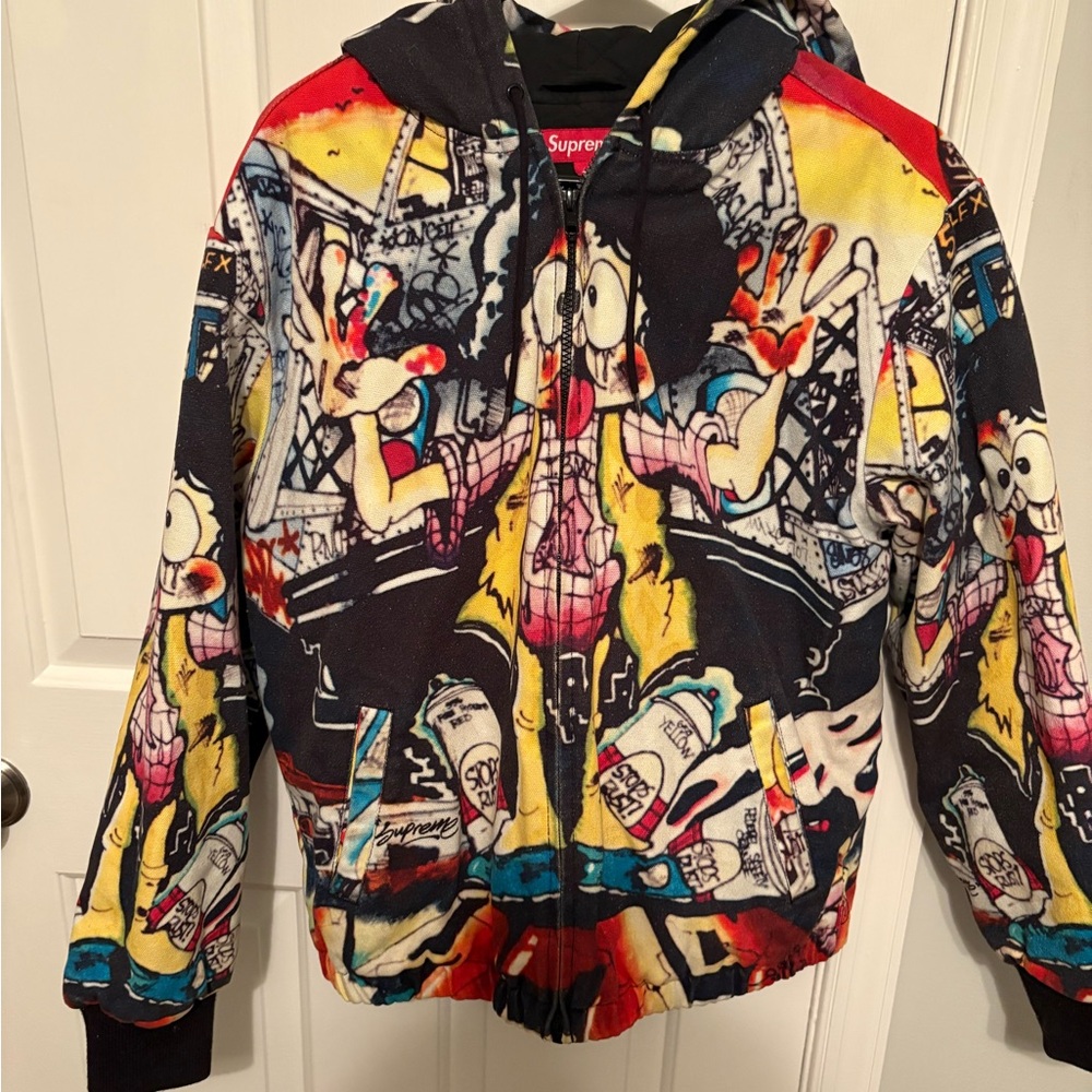 Supreme Multicolor Cartoon Zip-Up Hoodie
